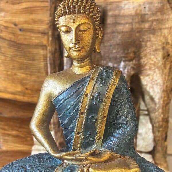 Meditating Thai Buddha Statue-Blue