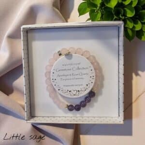 Gemstone Duo Bracelet Rose Quartz Amethyst