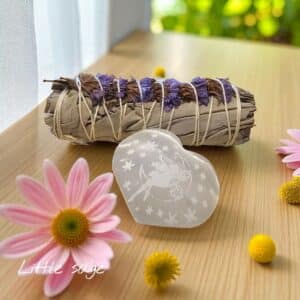 selenite heart small