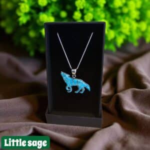 Turquoise wolf necklace